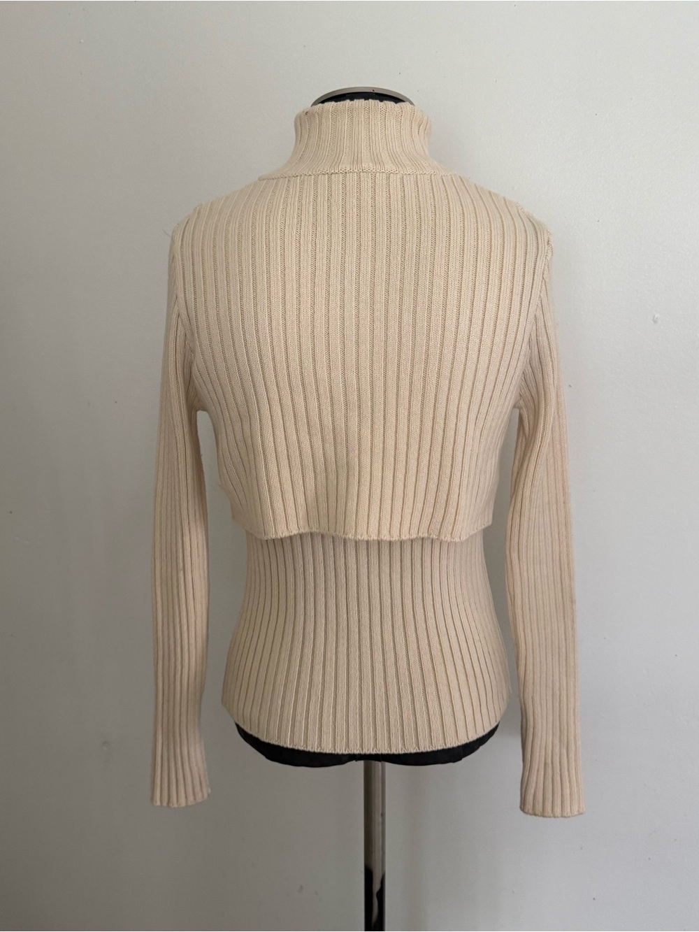 Mango Cream Ribbed Turtleneck Sweater - Picture 8 of 13